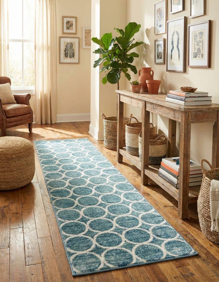 Detail image of 2' x 8' Lattice Trellis Runner Rug