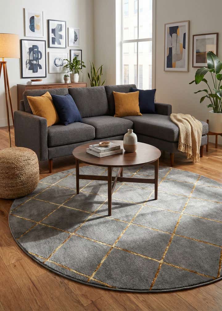 6' x 6' Vogue Geo Round Rug