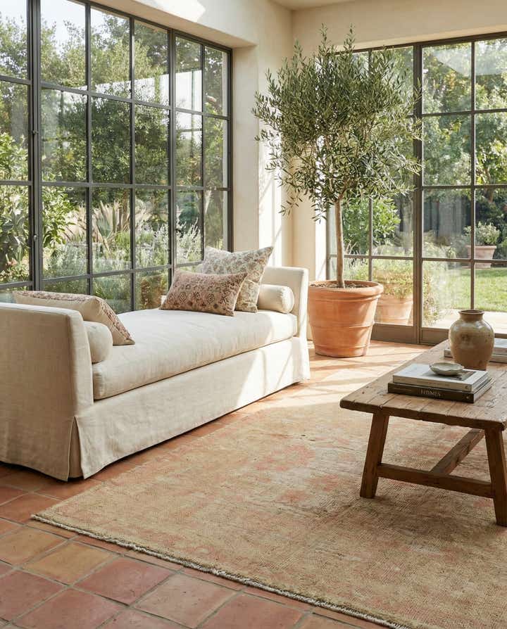 5' 1 x 7' 1 Hand Knotted Oushak Wool Rug