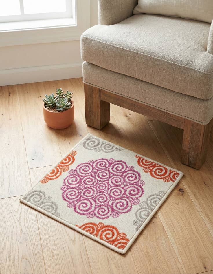 Detail image of Jane Seymour 1' 8 x 1' 8 Open Hearts Sample Rug