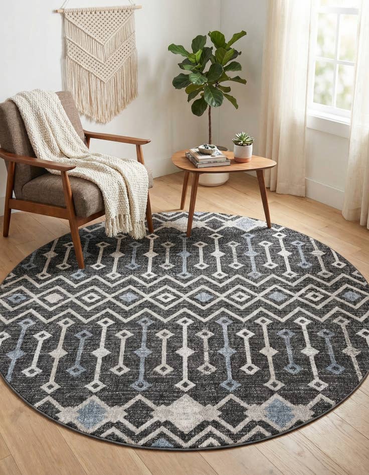 Detail image of 7' x 7' Eco Trellis Round Rug
