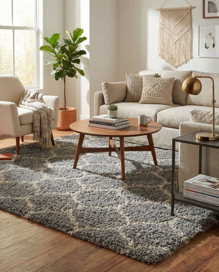 6' x 6' 6 Lattice Shag Square Rug