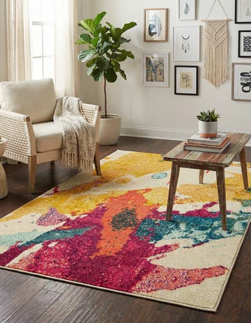 Beige Washable Hyacinth Rug