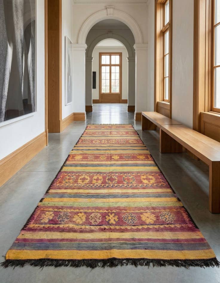 Detail image of 5' 9 x 10' Hand Knotted Moroccan Wool Runner Rug