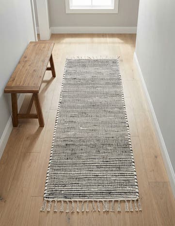 2' 2 x 6' 1 Hand Woven Chindi Jute Runner Rug