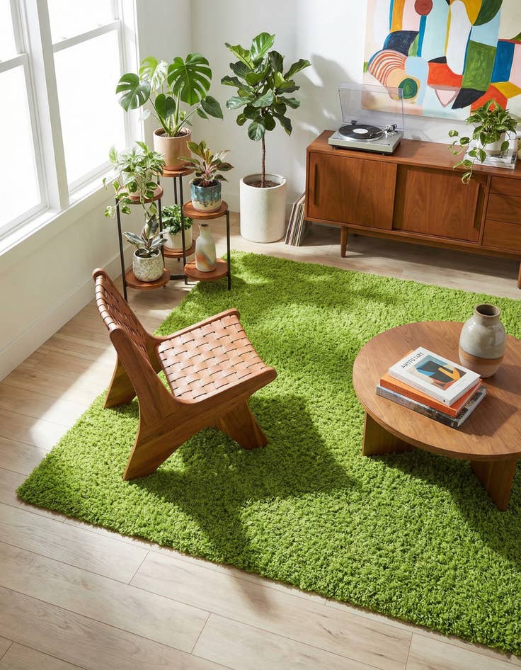 Detail image of 7' 10 x 10' Solid Shag Rug