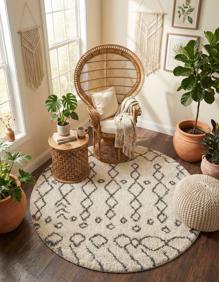 Detail image of 6' x 6' Marrakesh Shag Round Rug