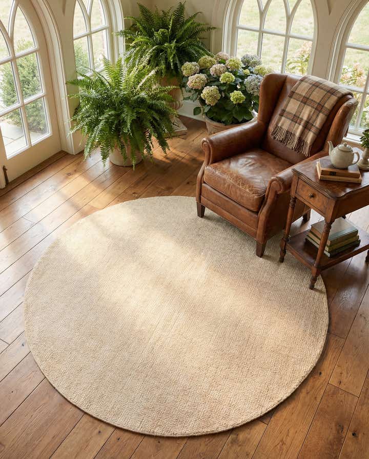 5' 1 x 5' 1 Hand Woven Jill Zarin English Manor Wool Round Rug