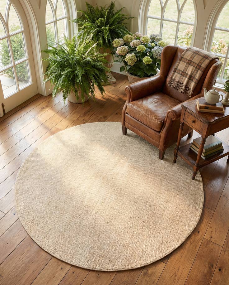 Detail image of 5' 1 x 5' 1 Hand Woven Jill Zarin English Manor Wool Round Rug