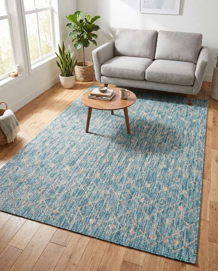 5' 3 x 8' Easy-Clean Trellis Indoor / Outdoor Rug
