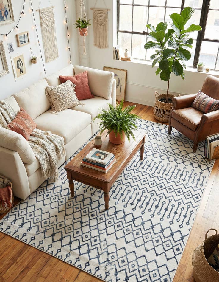 Detail image of 9' x 12' Bohemian Trellis Rug