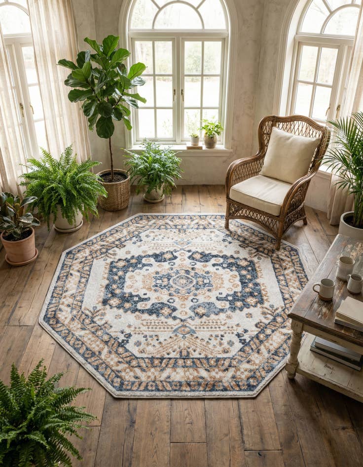 Detail image of  7' x 7' Oxford Octagon Rug