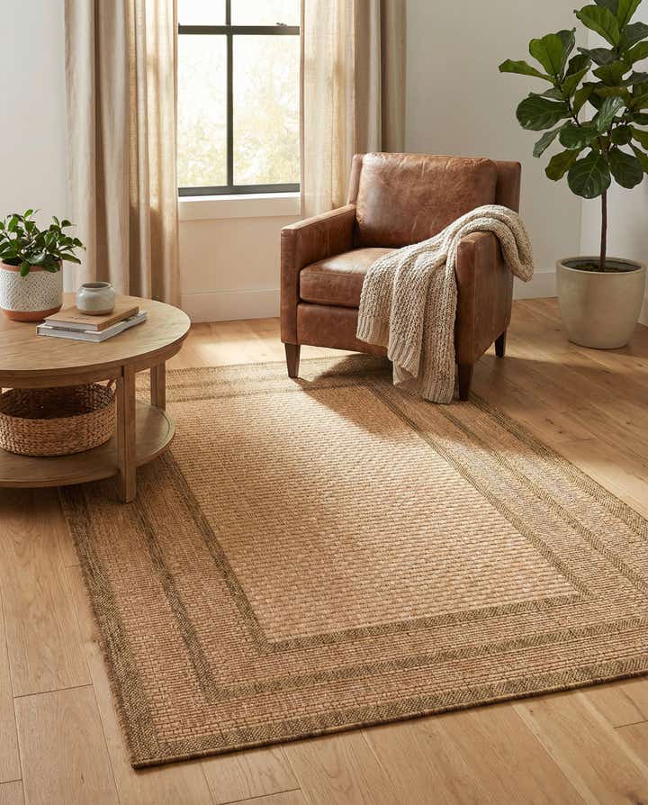 3' 3 x 5' Easy-Clean Border Indoor / Outdoor Rug