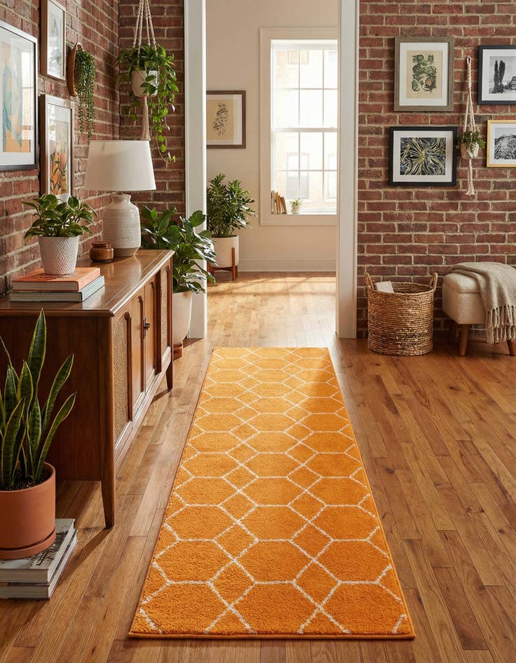 Detail image of 2' x 9' Trellis Frieze Runner Rug