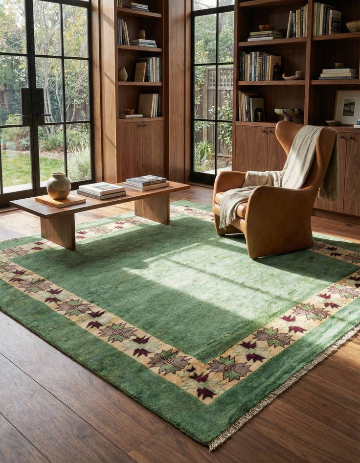 Detail image of 6' x 6' Hand Knotted Modern Ziegler Square Rug