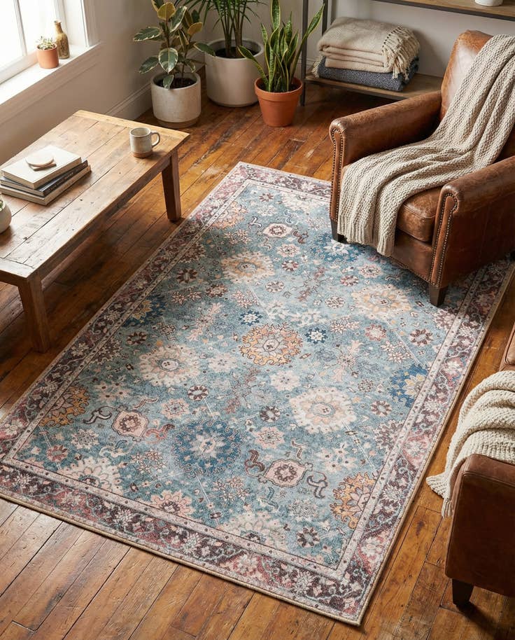 Detail image of 4' 1 x 6' 1 Washable Timeless Rug