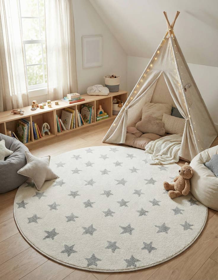 Detail image of 5' x 5' Whimsy Kids Round Rug