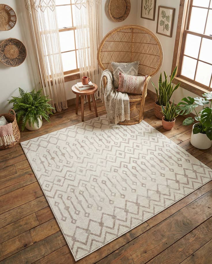 Detail image of 6' x 6' Bohemian Trellis Square Rug