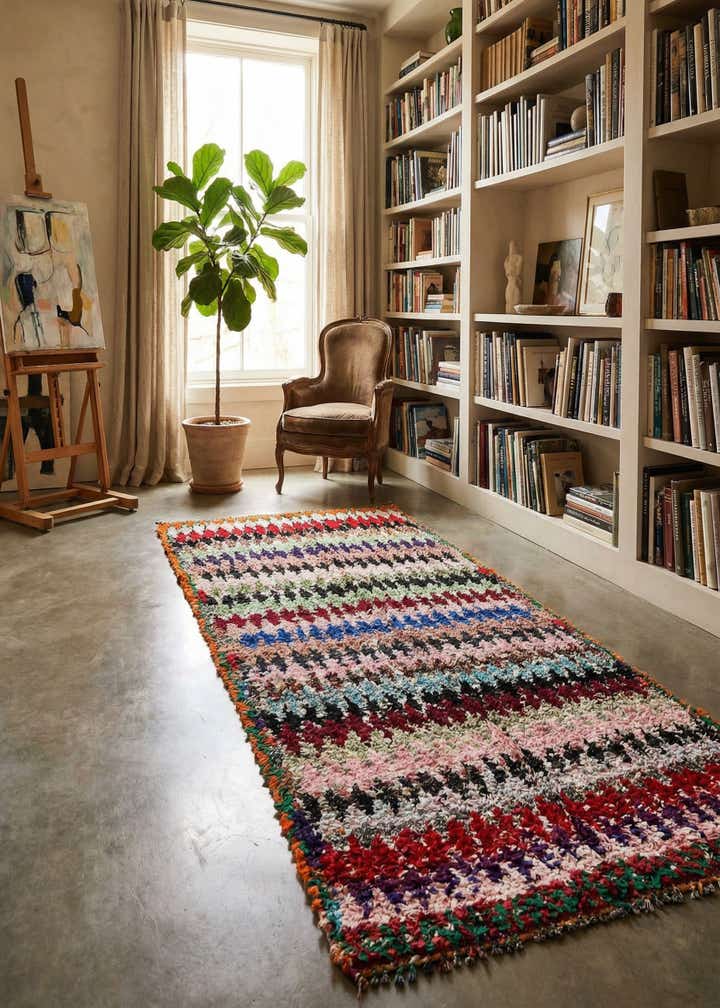 5' 1 x 9' 8 Hand Knotted Moroccan Runner Rug