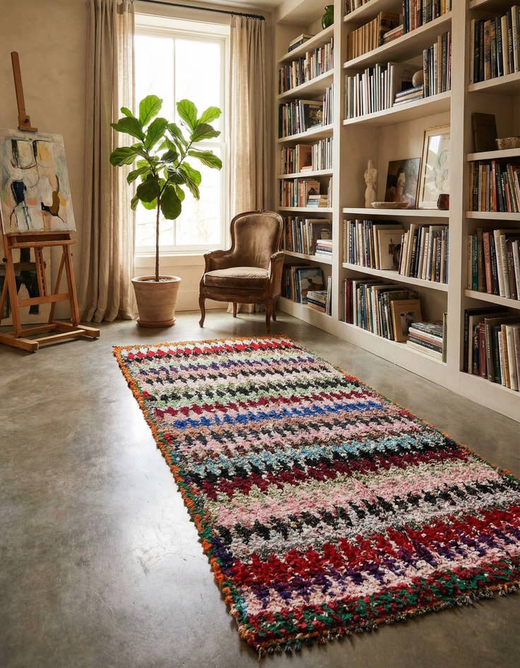 Detail image of 5' 1 x 9' 8 Hand Knotted Moroccan Runner Rug