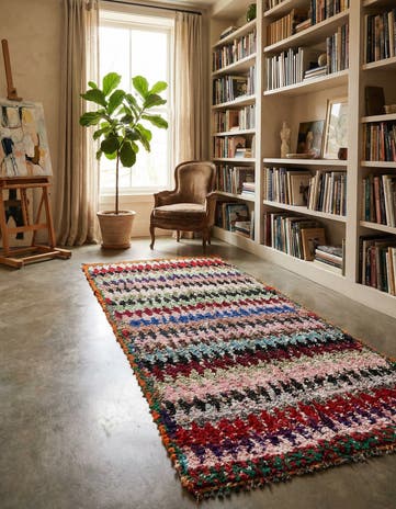 5' 1 x 9' 8 Hand Knotted Moroccan Runner Rug