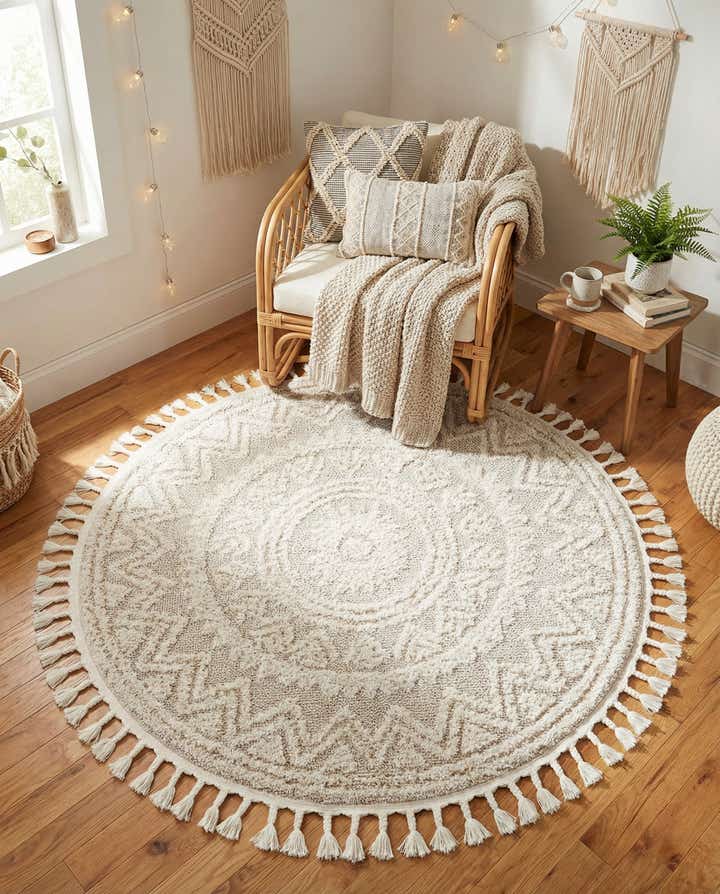 4' x 4' Boho Round Rug