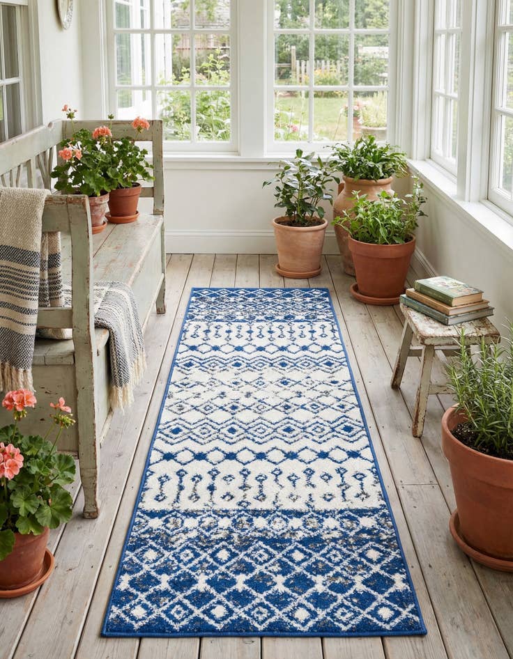 Detail image of 2' x 7' Moroccan Trellis Runner Rug