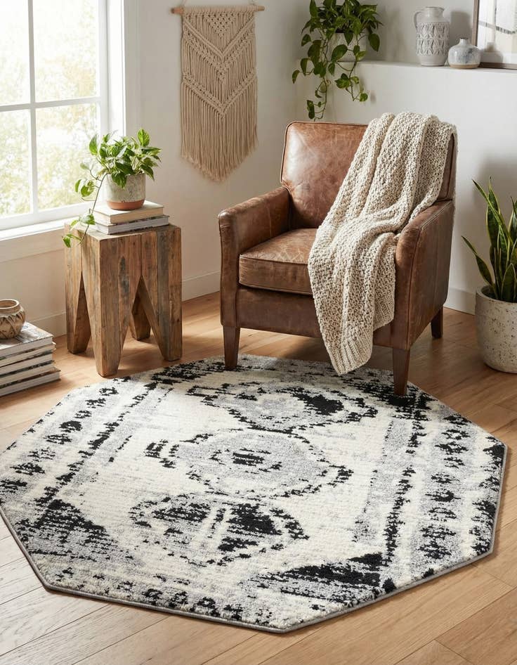 Detail image of 5' 3 x 5' 3 Tagine Octagon Rug