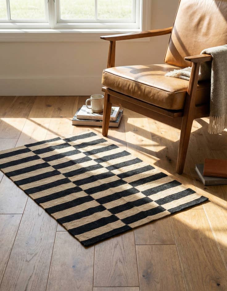 Detail image of 2' 9 x 3' 11 Hand Woven Kilim Modern Wool Rug