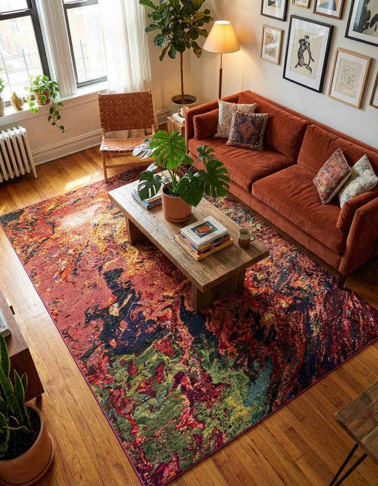 Detail image of 9' x 12'  Washable Haerfest Rug