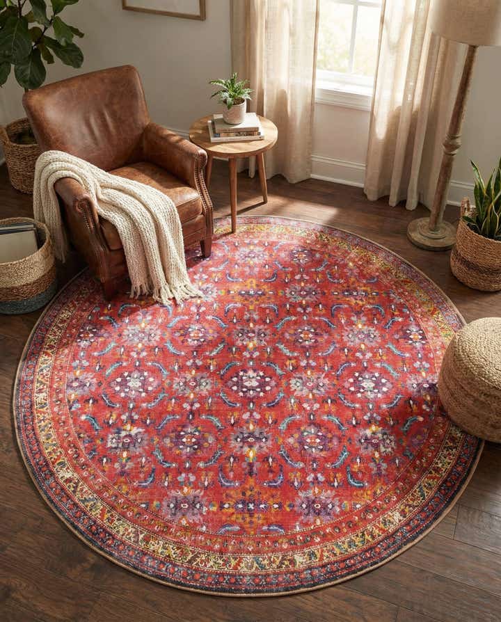 230cm x 230cm Waschbar Timeless Rund Teppich