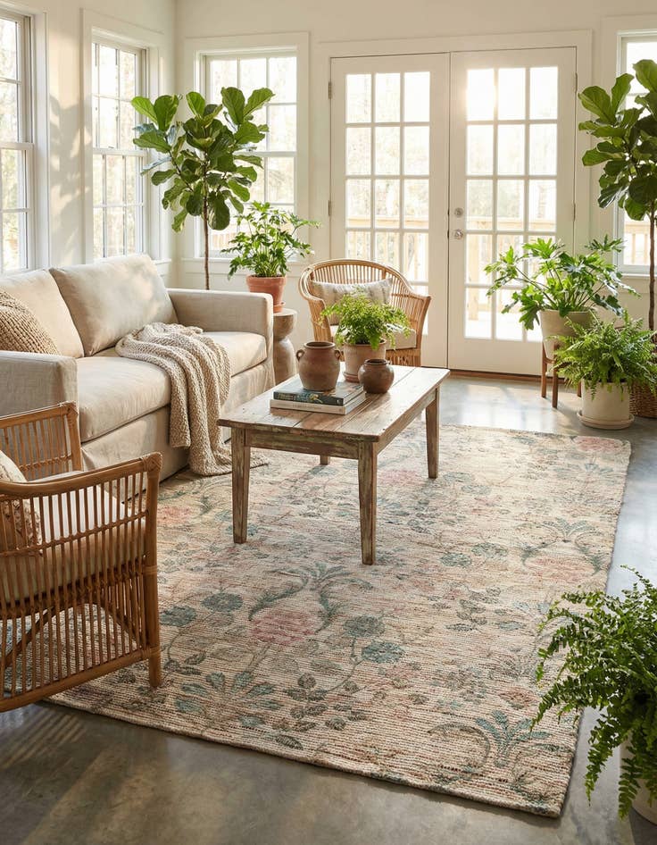 Detail image of 7' 10 x 10'  Hand Woven Chenille Jute Rug