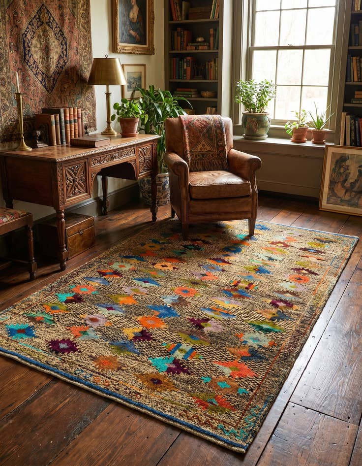 Detail image of 4' 4 x 6' 3 Hand Woven Balouch Wool Rug