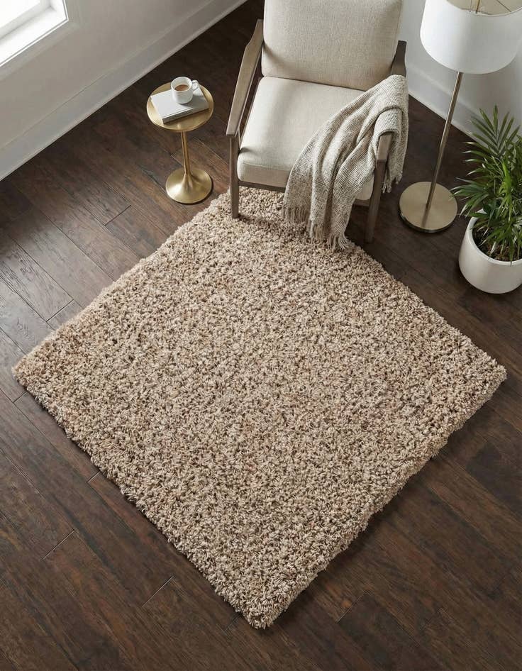 Detail image of 3' x 3' Solid Shag Square Rug