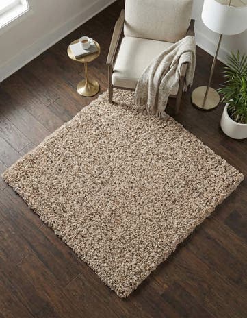 3' x 3' Solid Shag Square Rug