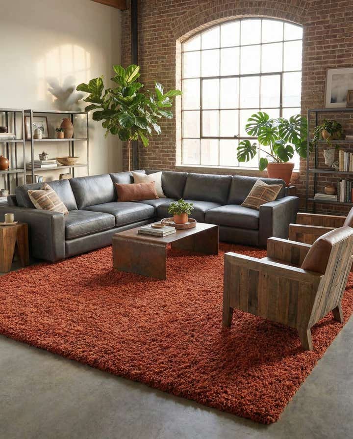 10' x 13' Solid Shag Rug