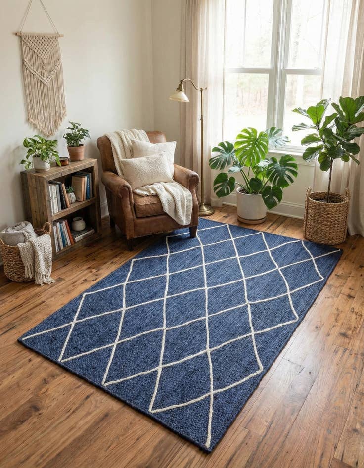 Detail image of 5' 1 x 8' Handmade Braided Jute Rug