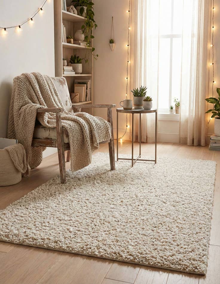 Detail image of 3' 3 x 5' 3 Comfort Solid Shag Rug
