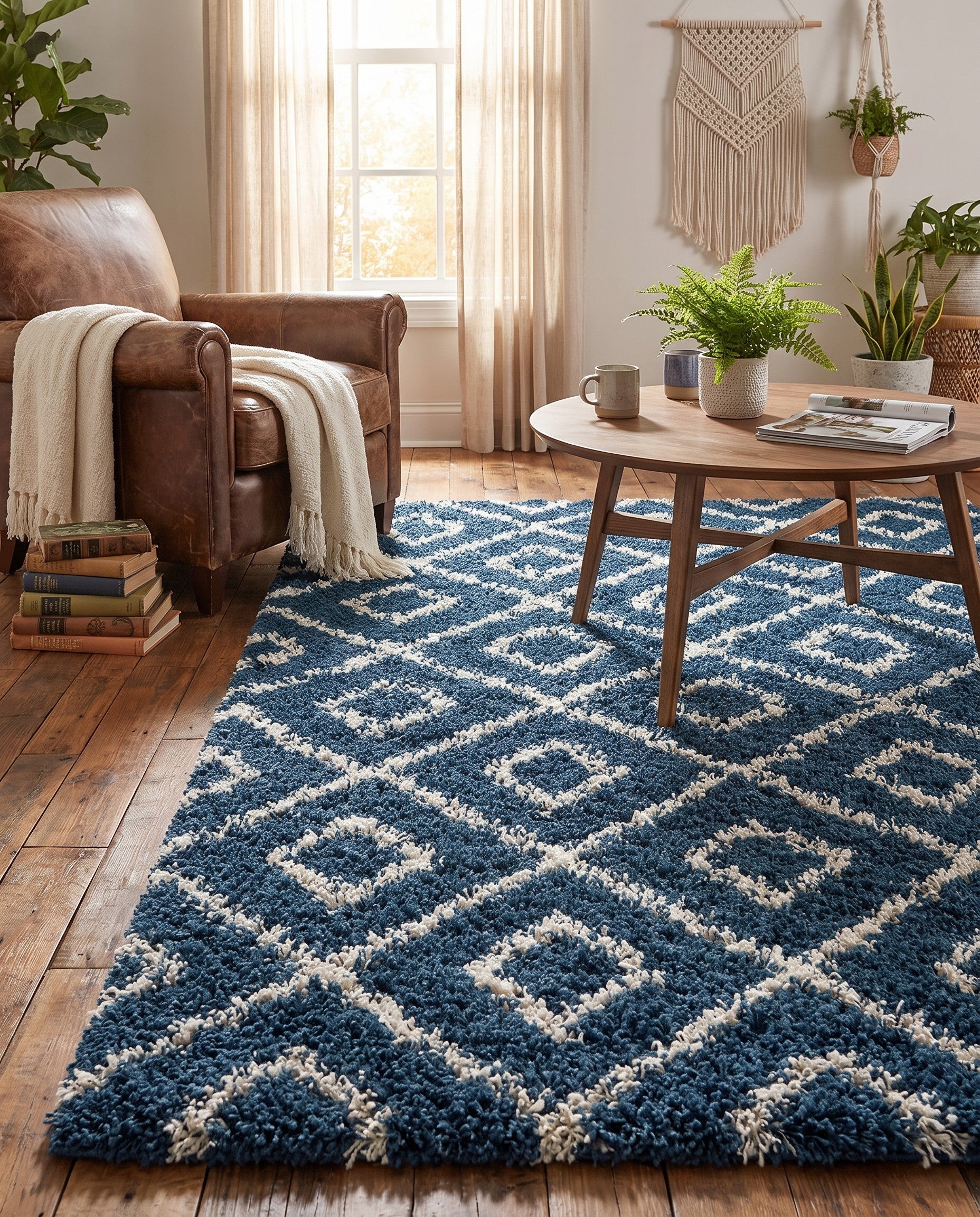 6' x 9' Trellis Shag Rug