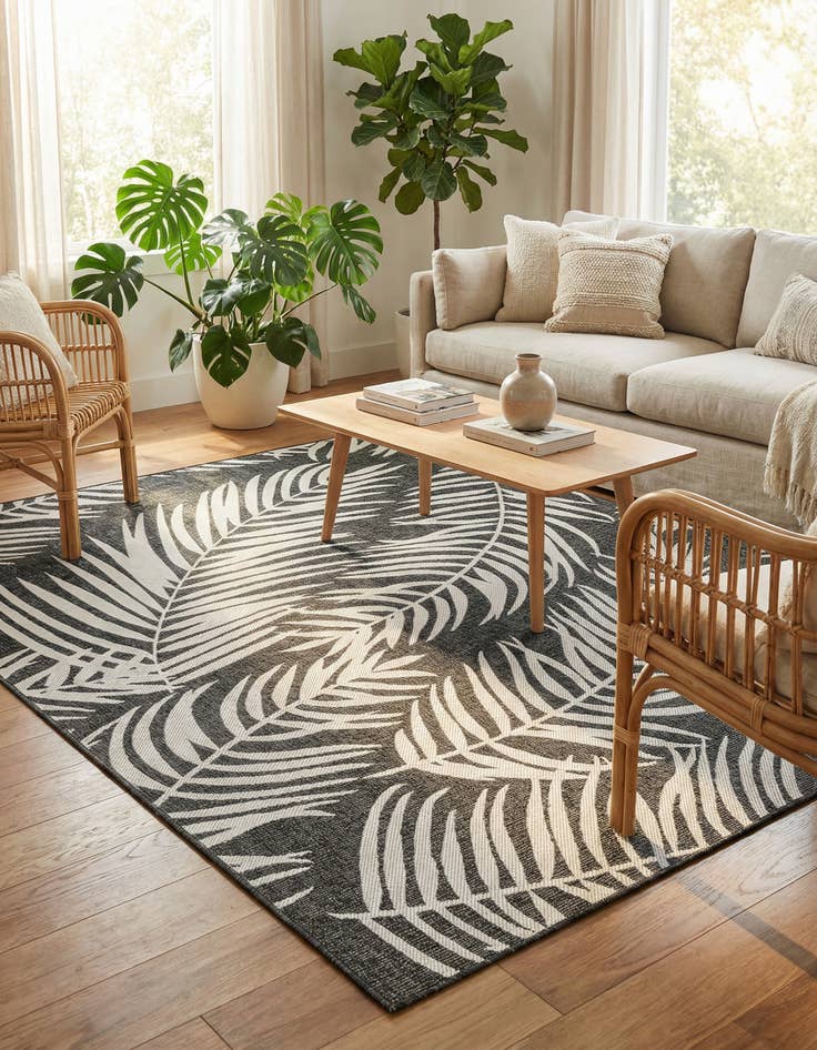 Detail image of 7' 10 x 10' Washable Botanical Indoor / Outdoor Rug