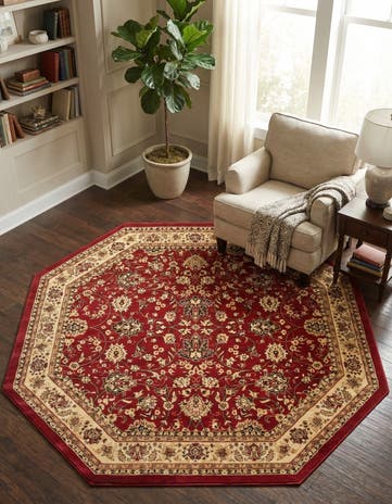 Burgundy Yasmin Octagon Rug