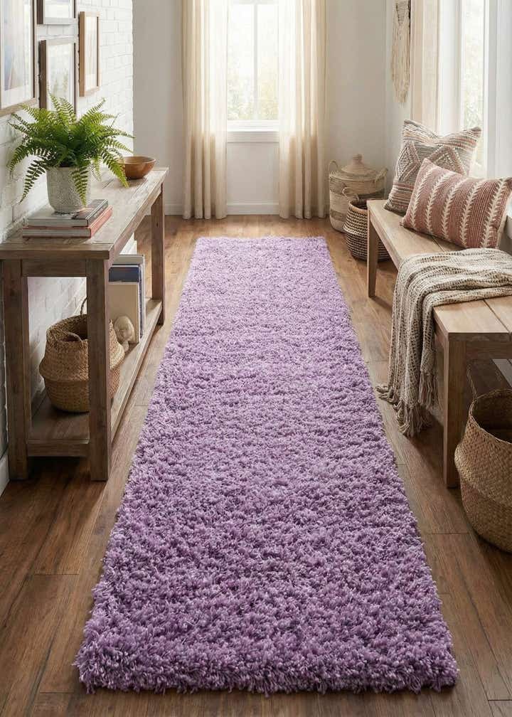 2' 7 x 13' Solid Shag Runner Rug
