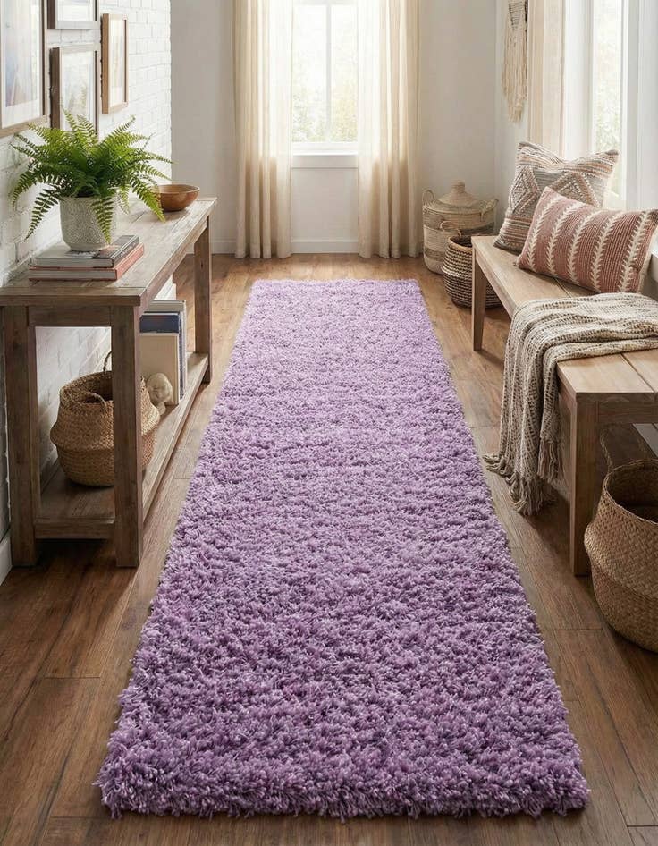 Detail image of 2' 7 x 13' Solid Shag Runner Rug