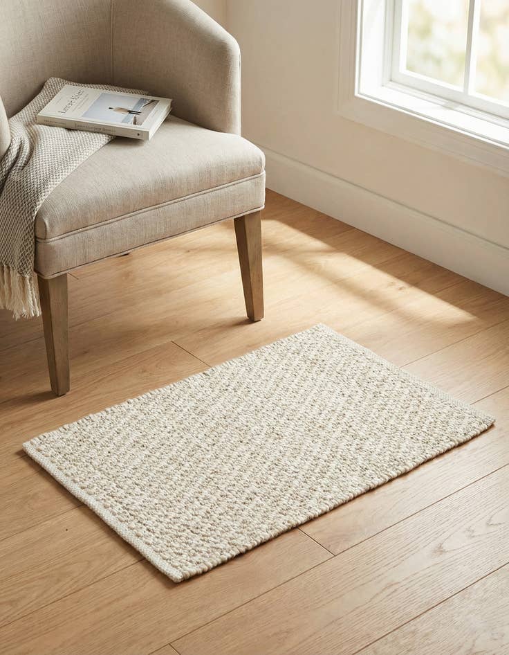 Detail image of  2' 2 x 3' 1  Hand Woven Lattice Wool Rug