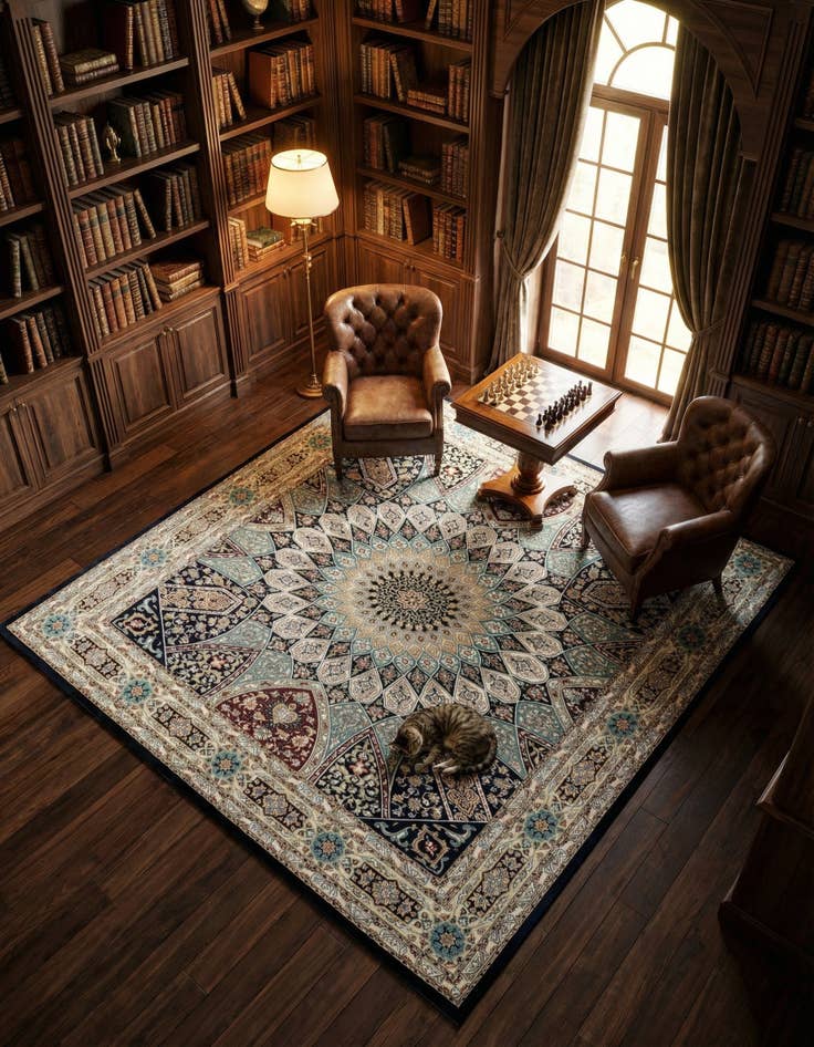 Detail image of 10' x 10' Nain Design Square Rug