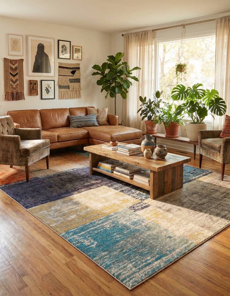 Detail image of 9' x 12'  Washable Vivid Rug