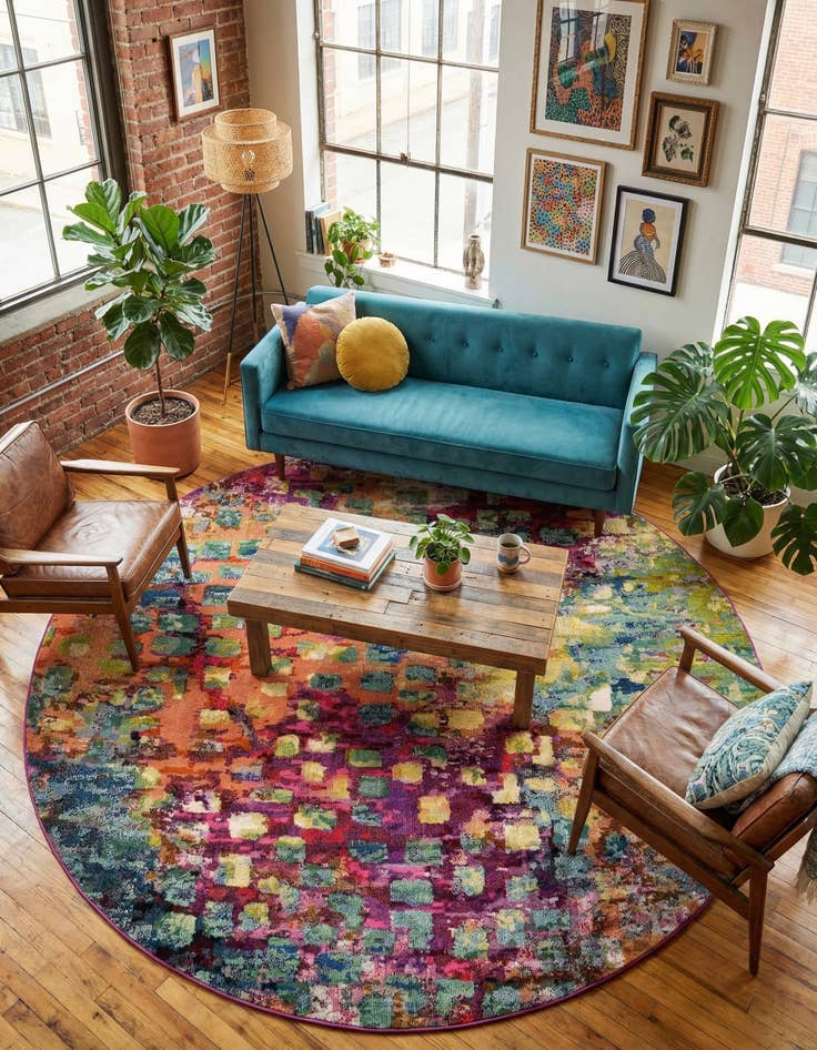 Detail image of 8' x 8' Washable Sevilla Round Rug