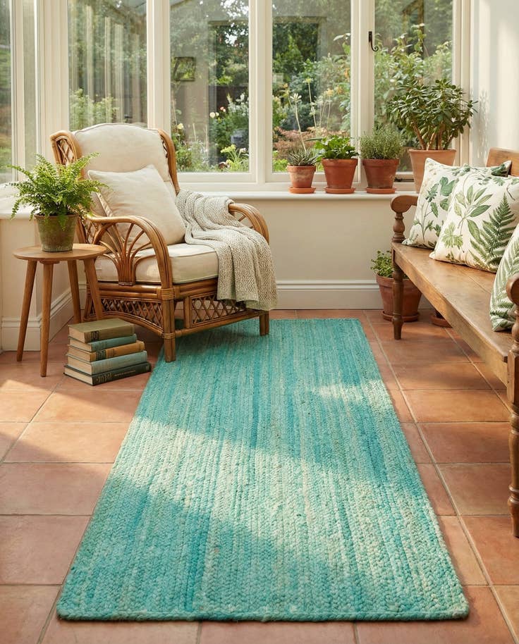 Detail image of 2' 6 x 6' 1 Handmade Braided Jute Runner Rug