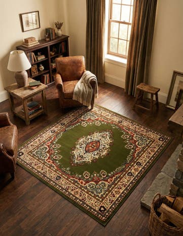 Green Amaya Square Rug