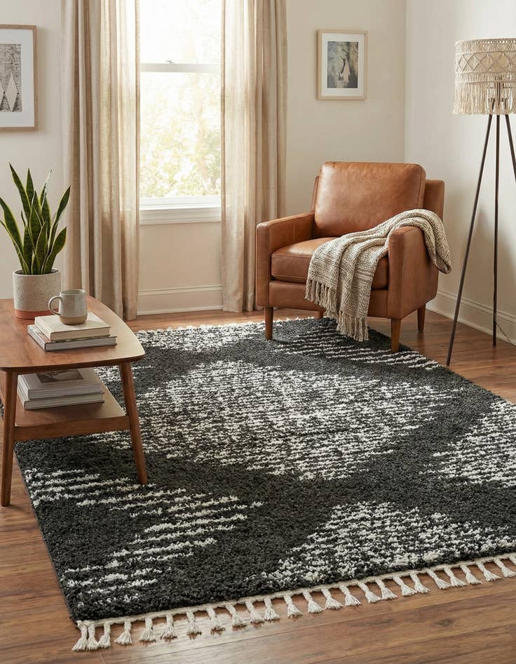 Detail image of 5' 3 x 8' Serenity Shag Rug